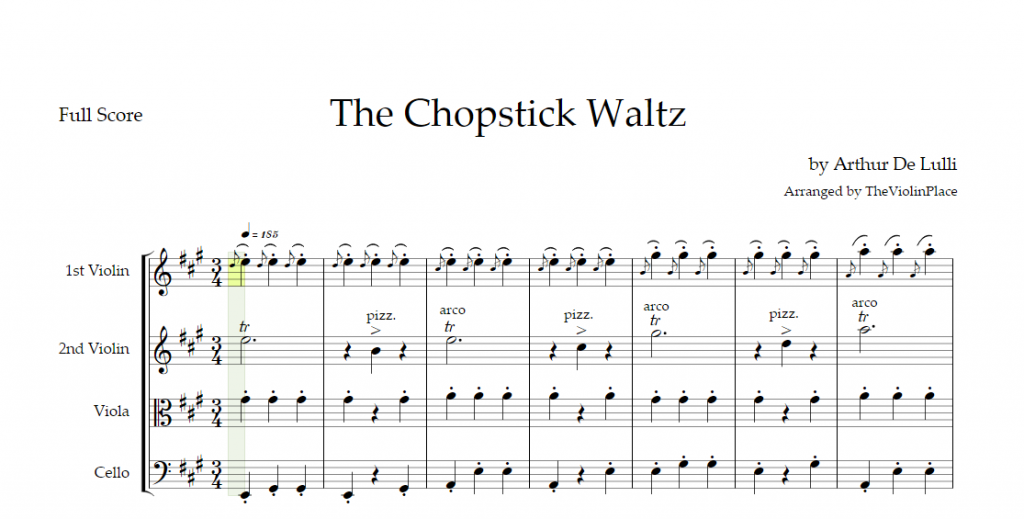 The Chopsticks Waltz - String Quartet