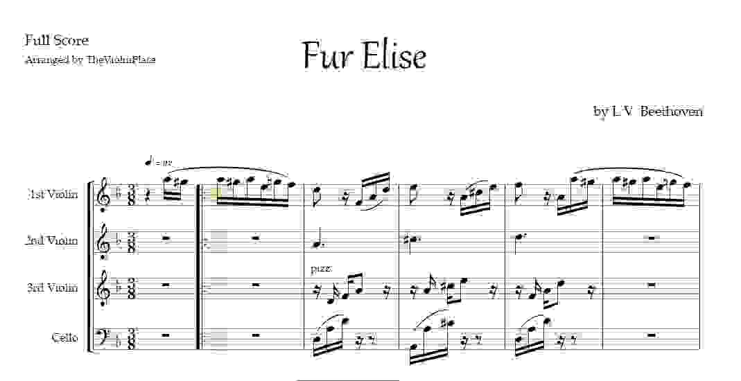 Free Violin Sheet Music - Fur Elise