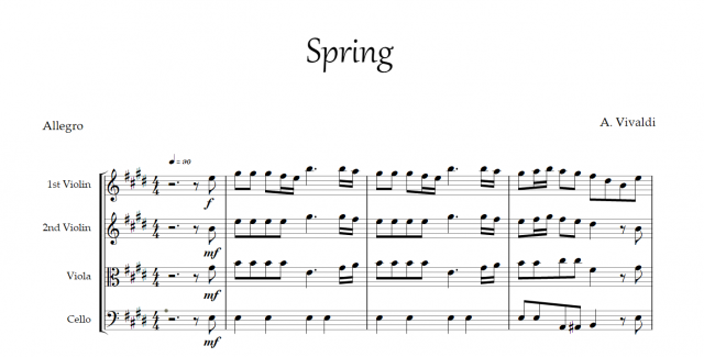 four seasons spring violin