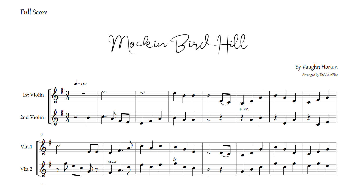 Listen to the Mocking-Bird Sheet music for Viola 